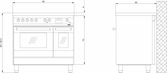 Lofra P NM D96 MFTE/5I Commercial Restaurant Range