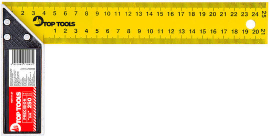 Top Tools Regulă De Unghiuri Tâmplari Oțel Lungime 25cm