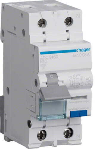 Hager Ρελέ Ράγας Διαρροής 16A Διπολικό με Τάση 230V