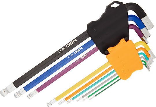 Neo Tools Σετ 9 Κλειδιά Allen σε Σχήμα L