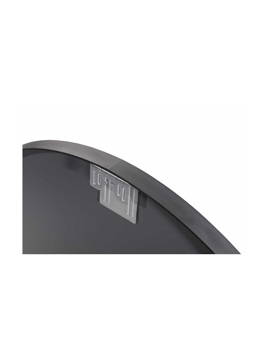 Wall Mirror with Black Metallic Frame Diameter 57.5cm 1pcs