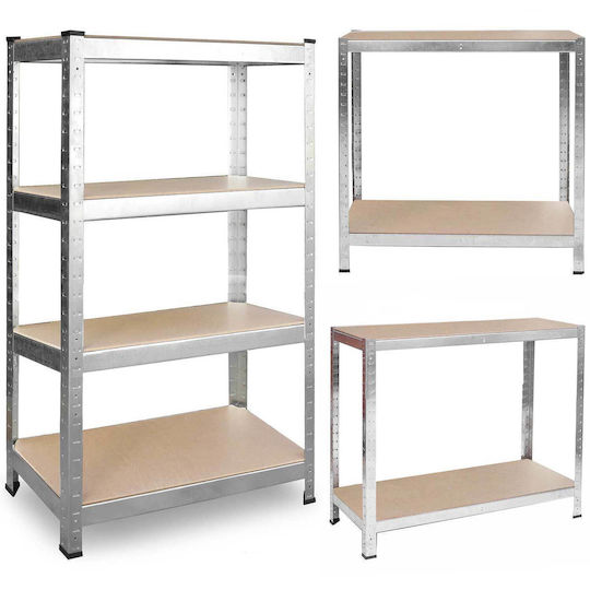 Plonos Dexions Verzinkt 75x30x150cm mit 4 Regalen Gesamtbelastbarkeit 540kg 2 Stücke