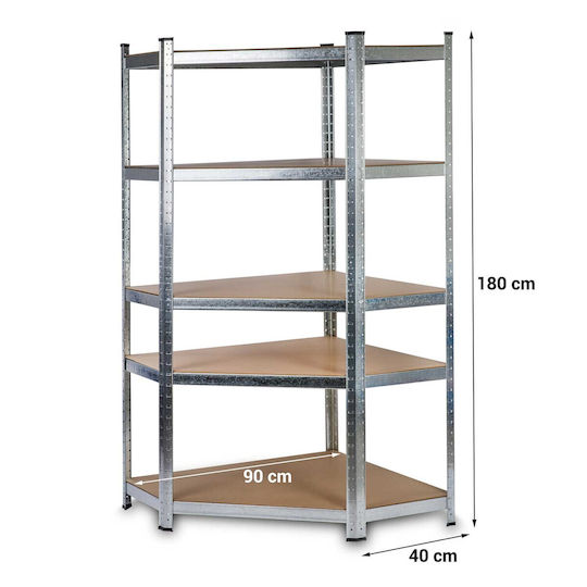 Humberg Γωνιακές Ραφιέρες Dexion Γαλβανιζέ 90x40x180εκ. με 6 Ράφια Συνολικής Αντοχής 1050kg 5τμχ
