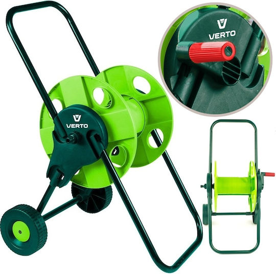 Verto Garden Hose Trolley Τροχήλατη Ανέμη Ποτίσματος για Λάστιχο έως 45m με Χερούλι Μαζέματος