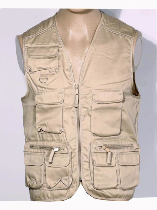 Fageo Men's Safety Vest Beige