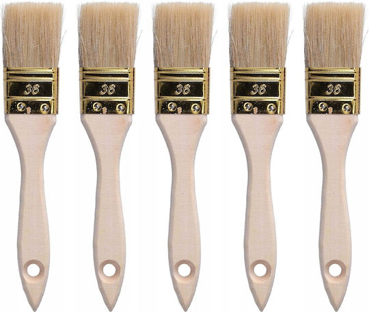 Set de Pensule Plate 20 Bucăți 15 25 36 50 Mm Păr Natural