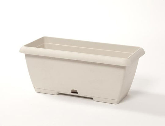 Plastecnic Terrae Кутия за саксии Пластмаса Бял 60x16.7см.