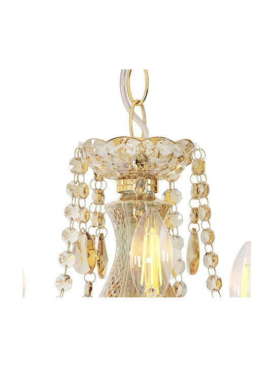 Globo Lighting Chandelier with Crystals 5xE14 Gold 48cm 15100545