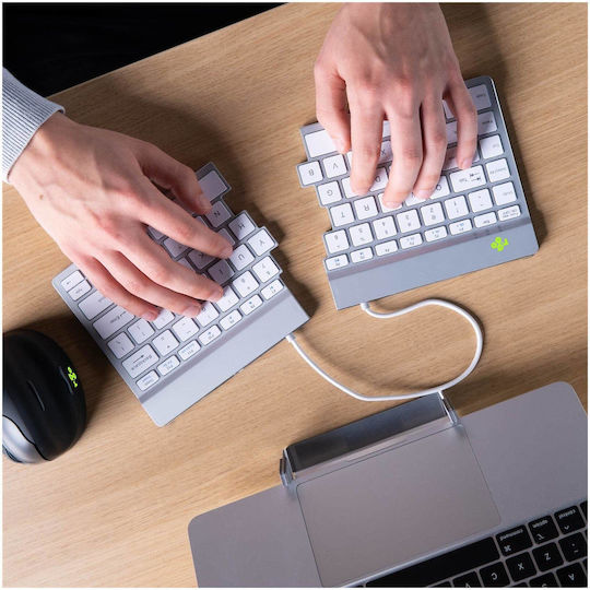 R-Go Tools Split Fără fir Bluetooth Doar tastatura Engleză Internațională Alb