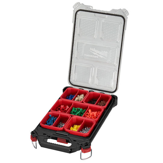Milwaukee Packout Tool Compartment Organiser 5 Slot Adjustable & Removable Box Black 38x25x6.5cm