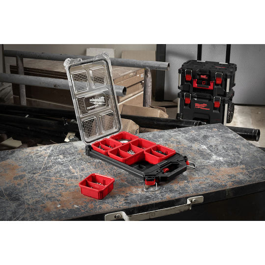 Milwaukee Packout Tool Compartment Organiser 5 Slot Adjustable & Removable Box Black 38x25x6.5cm