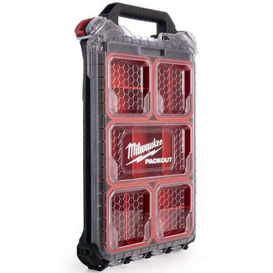 Milwaukee Packout Tool Compartment Organiser 5 Slot Adjustable & Removable Box Black 38x25x6.5cm