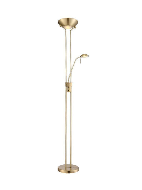 Globo Lighting Leonas LED Floor Lamp H180xW25.5cm. with Warm White Light 2200lm Bronze