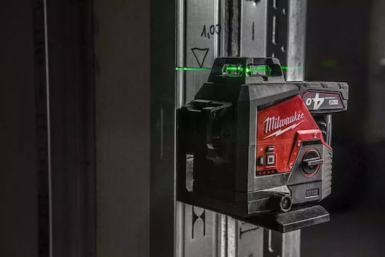 Milwaukee M12 3PL-401C 360° Self-leveling Rotational Laser Level Green Beam 12V with Working Range 38m