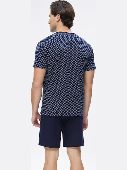 Minerva Bull Men's Summer Pajama Bermuda Marin