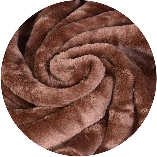 AIO Factory Κουβέρτα Σενίλ Μονή 160x200εκ. Brown