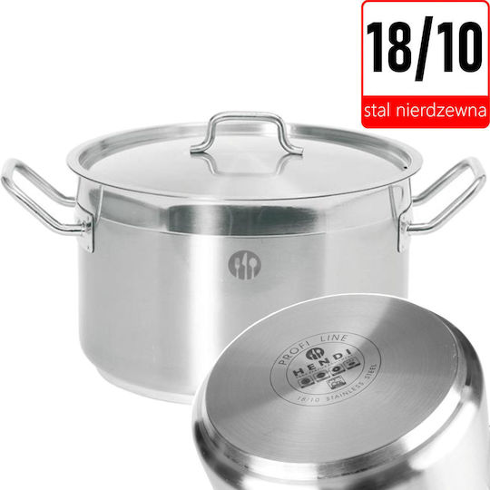Hendi Profi Line Stainless Steel Pressure Cooker Capacity 10lt with Diameter 28cm and Height 17cm.