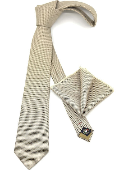 Legend Accessories Herren Krawatten Set Gedruckt in Beige Farbe