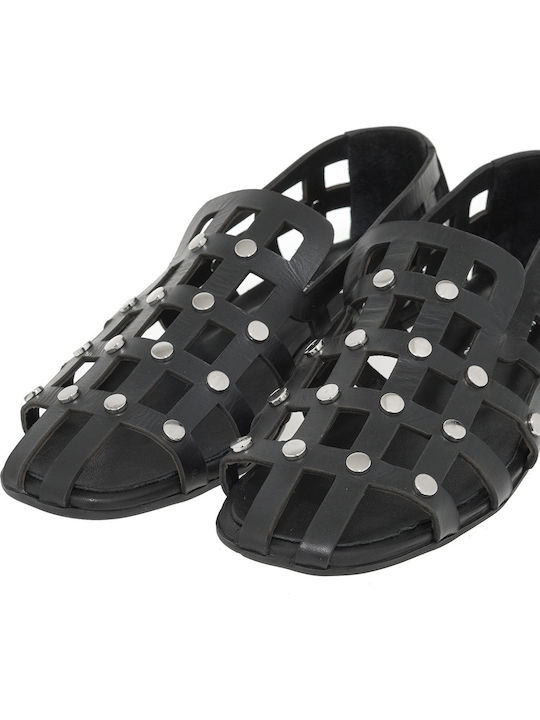 Δερμάτινα Γυναικεία Loafers σε Μαύρο Χρώμα