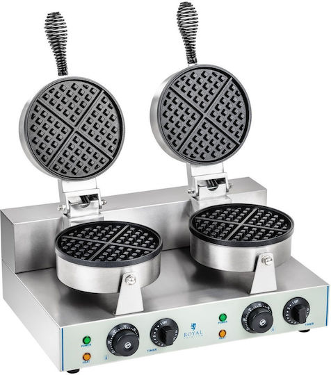 Double Round Teflon Waffle Maker 18.5cm Diameter