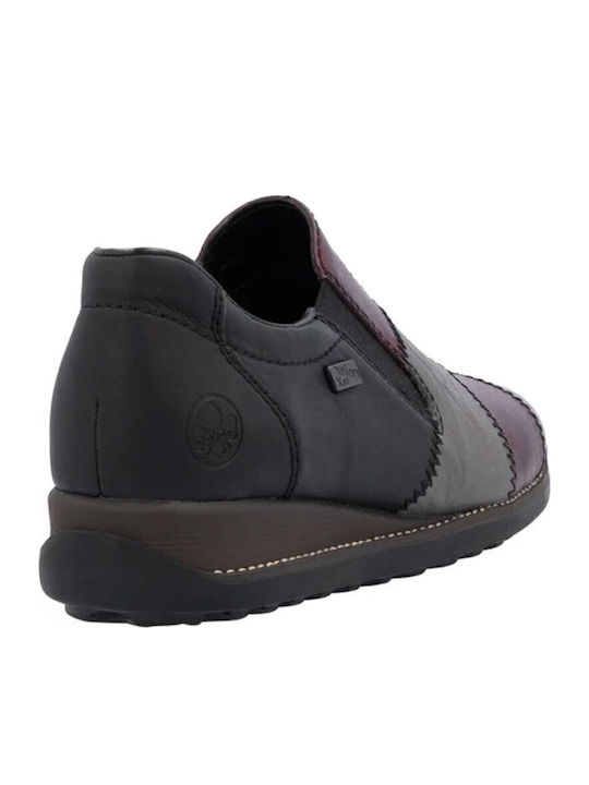 Ανατομικά Γυναικεία Slip-On Δερμάτινα Μαύρα