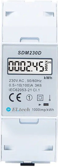Eastron SDM-320D Μετρητής Παλμών Ηλεκτρολογικού Πίνακα Ψηφιακό Ράγας Μονοφασικό Wi-Fi 501-596211001