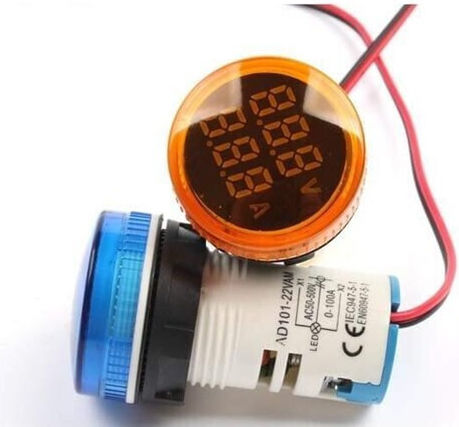 Αμπεροβολτομετρο Φ22 20-500v Ac Κιτρινο Ad16-22ds