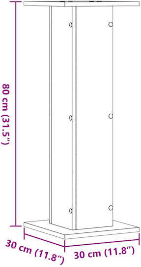 vidaXL Ανθοστήλες Ξύλινες Μπεζ 30x30x80εκ. 2τμχ