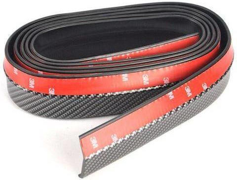 Spoiler Protection Front Rear Bumper Extension In Rubber Carbon Black Color