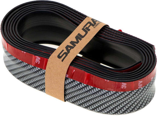 Spoiler Protection Front Rear Bumper Extension In Rubber Carbon Black Color