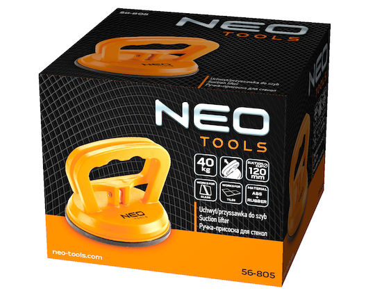 Neo Tools Μονή Βεντούζα Πλαστική Διαμέτρου 120mm με Ικανότητα Συγκράτησης 40kg