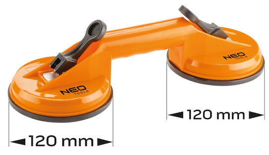 Neo Tools Dublu Ventuză Plastic Diametru 120mm cu Capacitate de Prindere 80kg