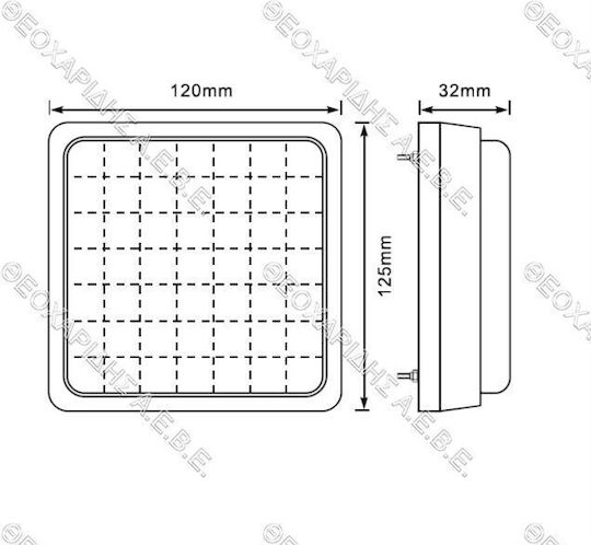 Directional Flash Light Orange Trailer 120x125mm LED Screw Agroequip Agroequip