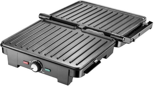 Bass Polska Tischplatte Elektrogrill Geriffelte Platte 2500W mit Deckel 33.5cmx32cmcm