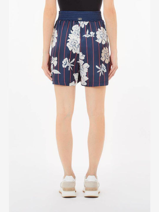 Liu Jo Printed Satin Shorts Black Color
