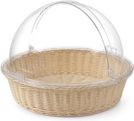 Hendi Commercial Serving Round Plate Plastic Cover Roll Top 40.5x23cm Bread Basket 40 5x23hcm