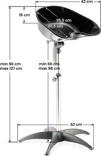 Gabbiano FT35 Portable Hair Salon Sink Made of Plastic L41xW12xH41cm