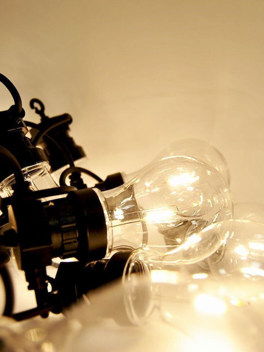 Στεγανή Γιρλάντα Φωτισμού LED IP44 7.5m με 10 Λάμπες Θερμό Λευκό