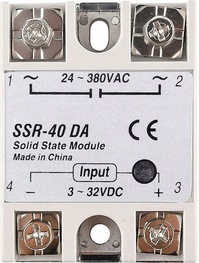 Παλμικός Ημιαγωγός Ssr-40 Da 40a 24-380vac Led