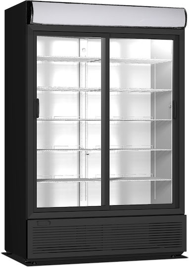 Crystal SA CRS 1200 Getränkekühlschrank 1129Es Doppeltürig H205.9xB136.4xT71.6cm Schwarz