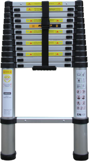 Prostep Teleskopische Leiter Aluminium 13 Stufen mit maximaler Höhe 3.8m