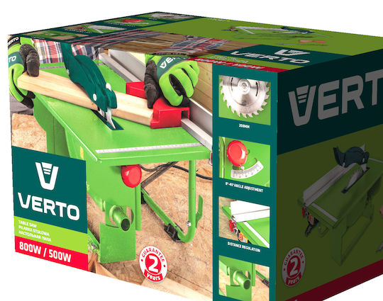 Verto 52G219 Bandsäge mit Leistung 800W, Sägeblattdurchmesser 200mm & Schnittgeschwindigkeit 2950Umdrehungen pro Minute