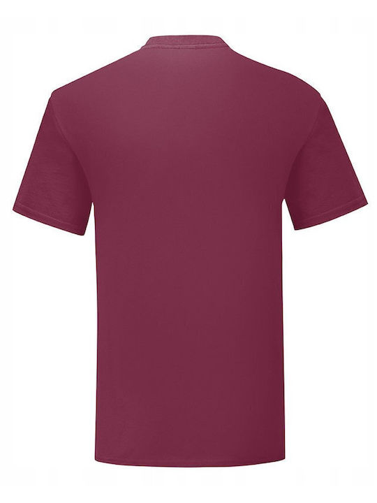 Fruit of the Loom Iconic Men's Short Sleeve Promotional T-Shirt Burgundy