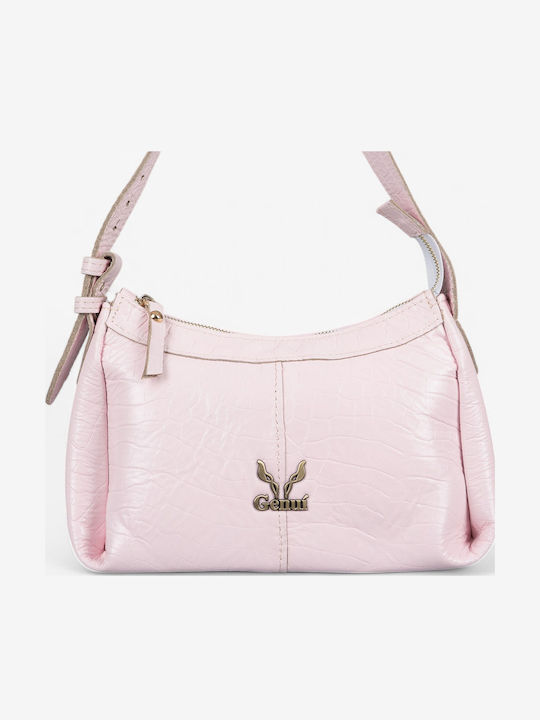 Pink Leather Women's Hobo Bag