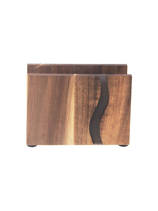 Orion Χαρτοπετσετοθήκη Ξύλινη Καφέ 12x8.5x8.5cm