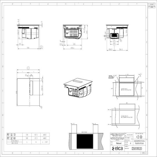 Elica Nikolatesla FIT 3Z BL/A/60 Индукционен котлон Автономен с Абсорбатор и Функция за заключване 60x51.5εκ.