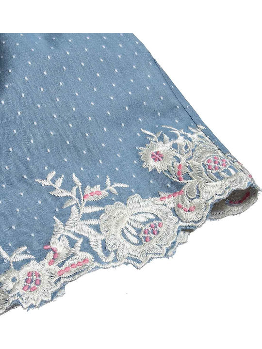 Kids' Set with Shorts Summer 2pcs Blue Embroidery
