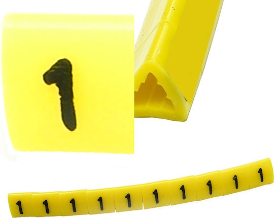 Ergom Σήμανση Καλωδίων Κίτρινο (E04ZP-01020200200200/100pcs) 100τμχ