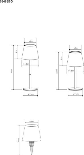Globo Lighting Metal Table Lamp with Green Shade and Base