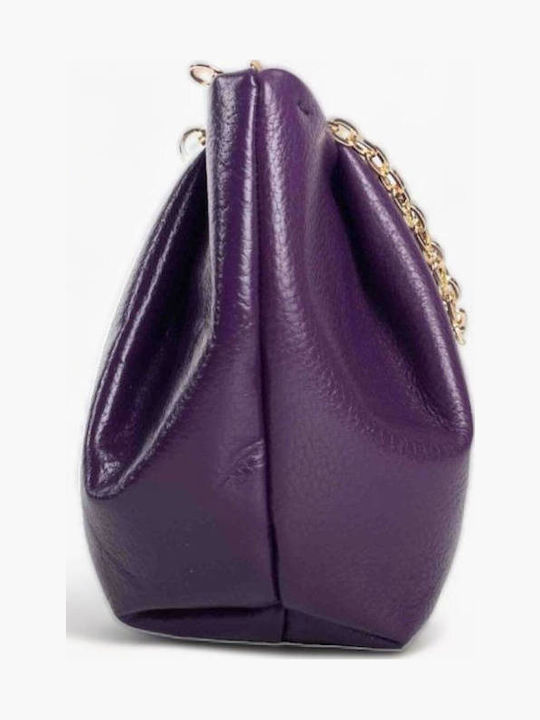 Leder Damentasche Schultertasche Lila